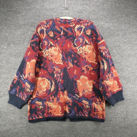 Adyson Parker Women's Open Front Cardigan Knit Sweater Multicolor L Abstract - Picture 5 of 12